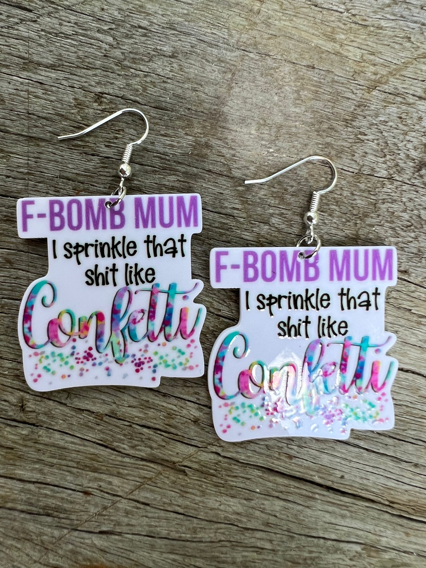Pastel F-Bomb Mum Earrings