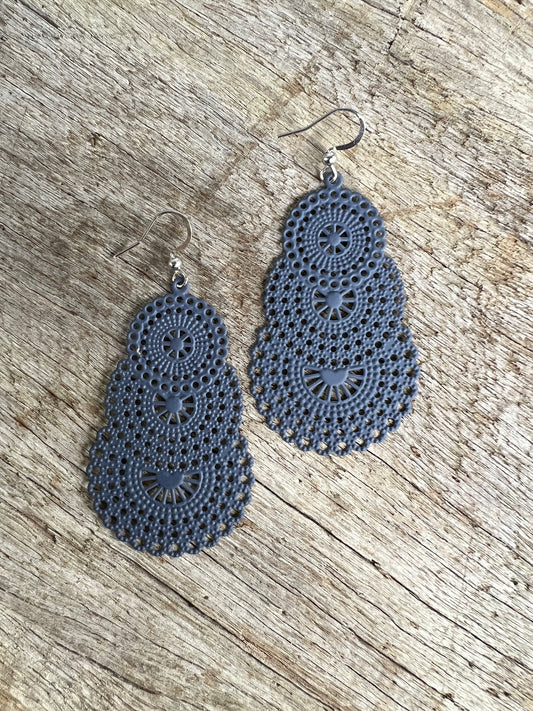 Stunning Blue Dusk Metal Dangles