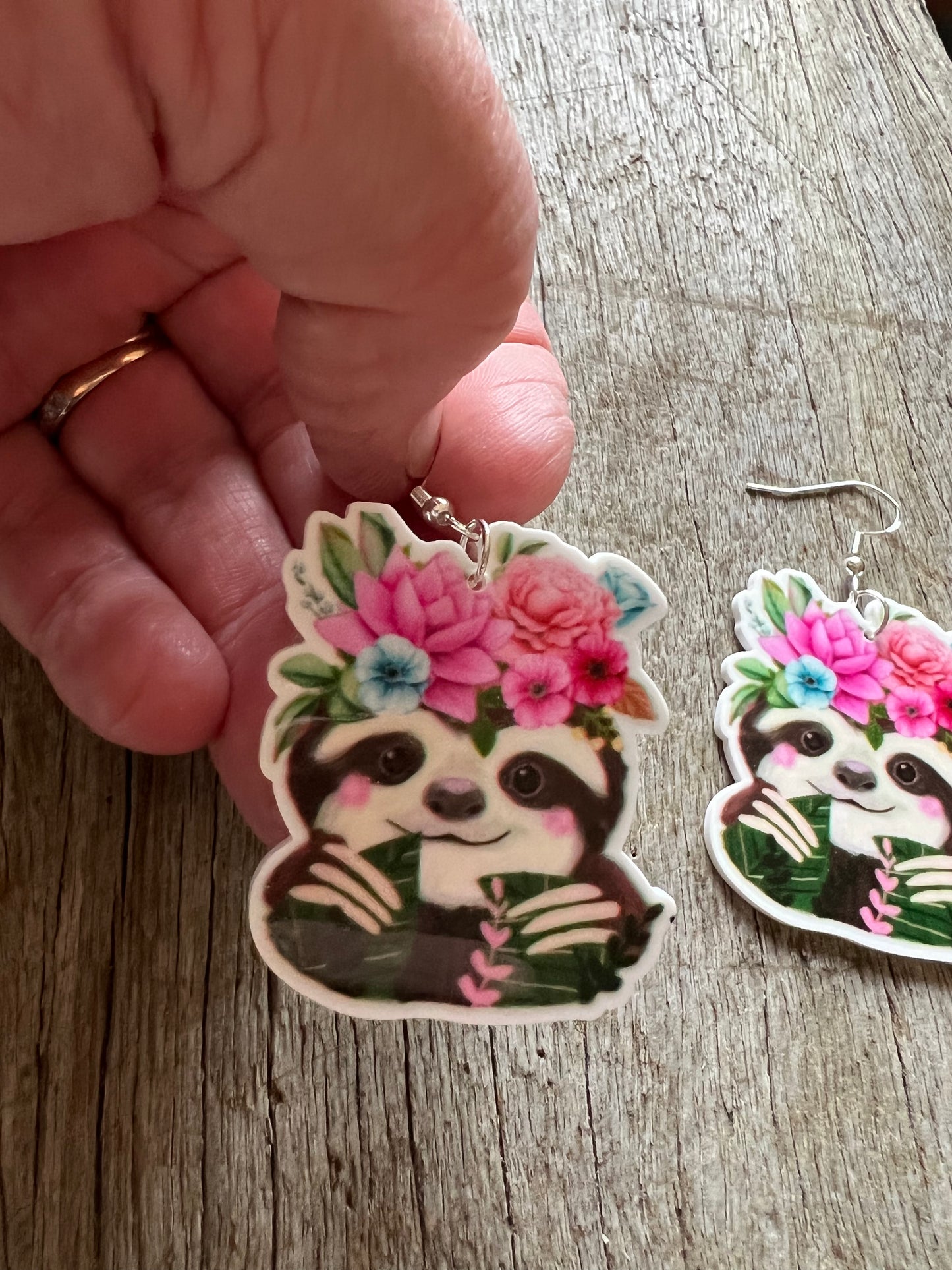 Floral Sloth Earrings