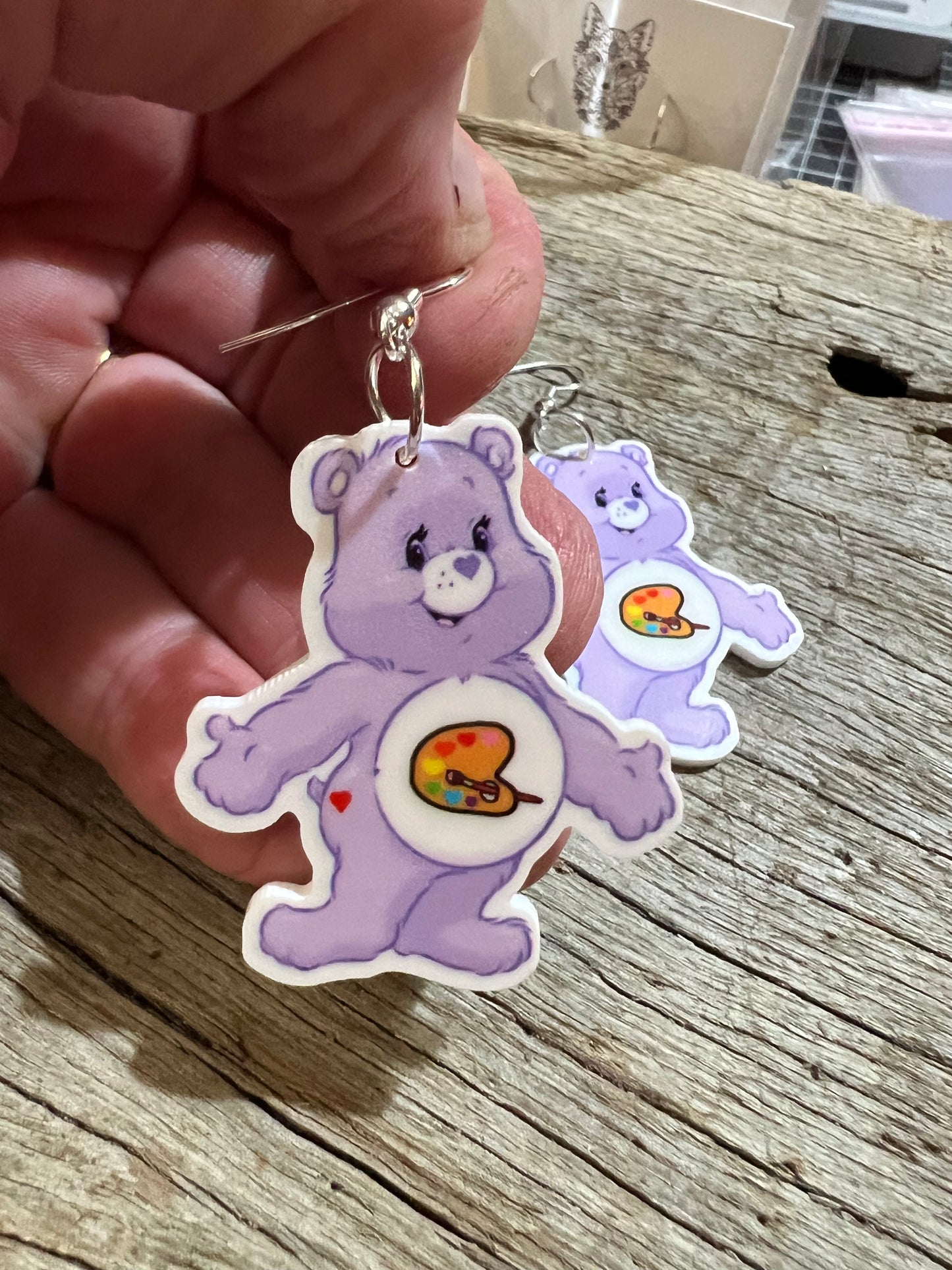Lilac Bear Plannar Earrings