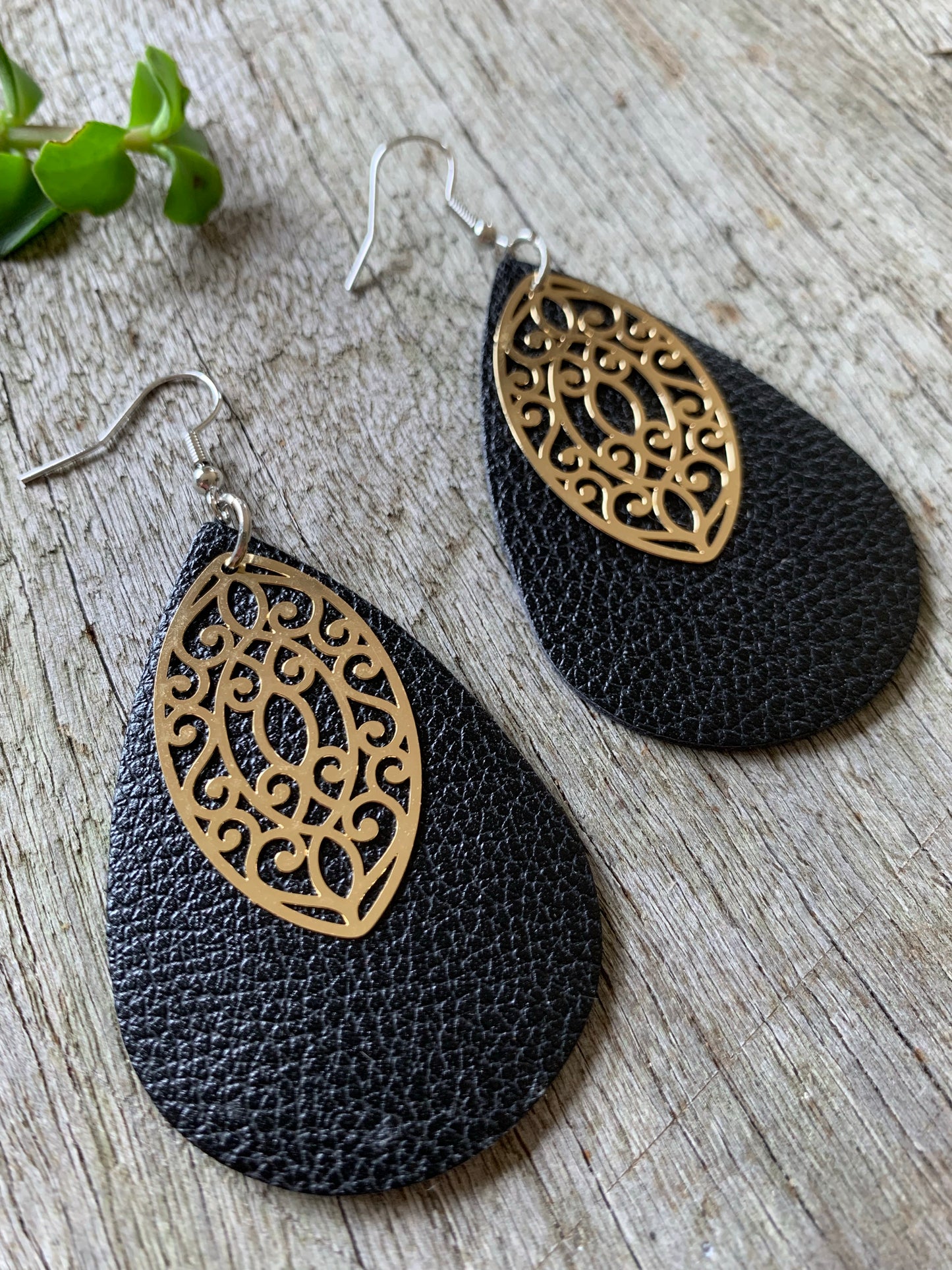 Black and Gold Bridget Earrings