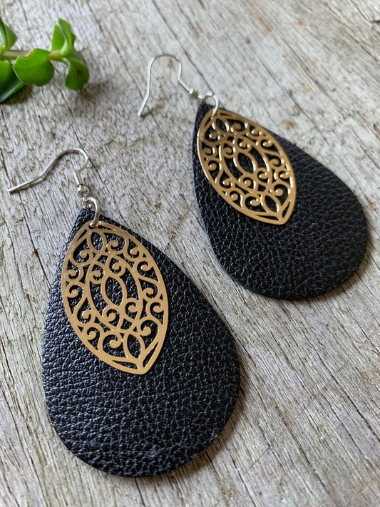 Black and Gold Bridget Earrings