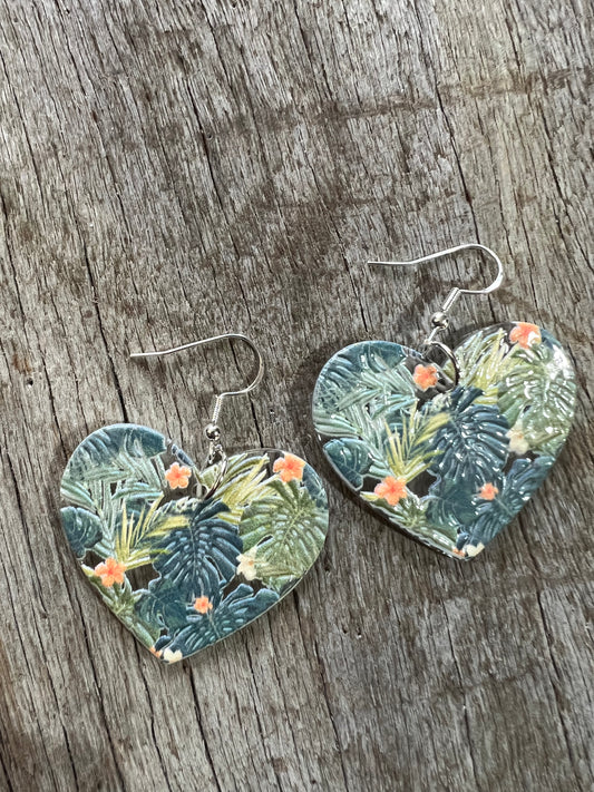 Fern and Hearts Earrings