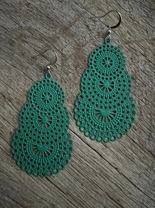 Stunning Seafoam Metal Dangles