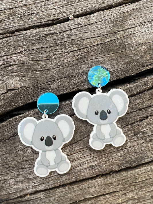 Australia Day Mirror Koala Earrings
