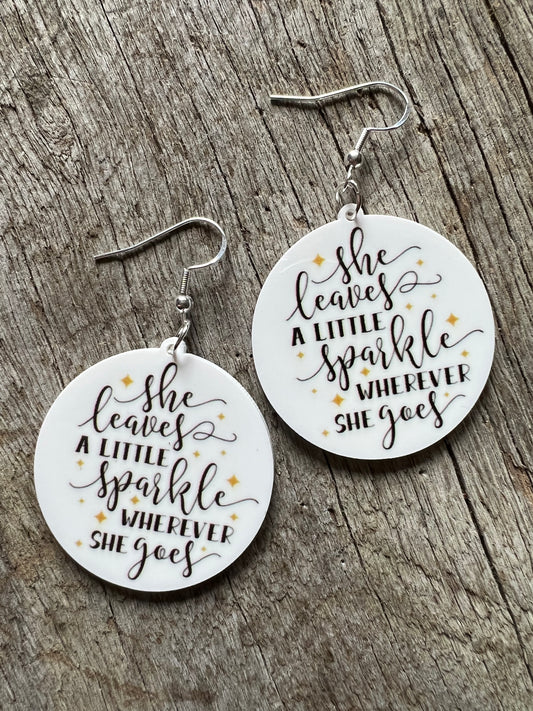 She Leaves Sparkles Resin Earrings