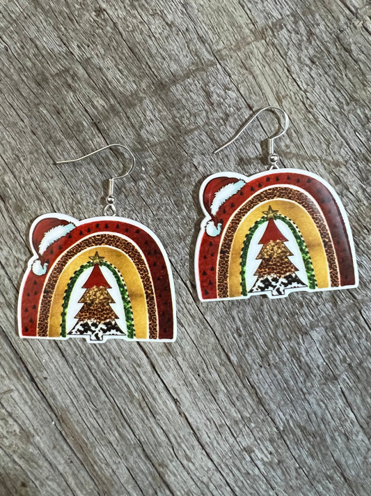 Christmas Arch Santa Earrings