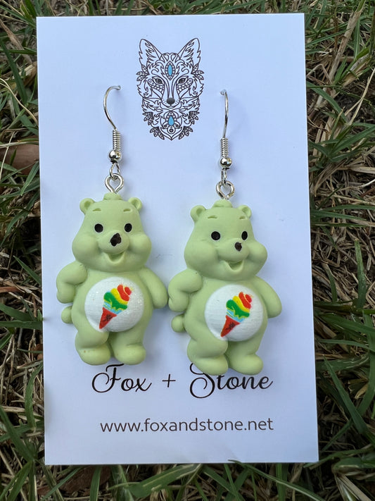 Soft Green Bear Earrings