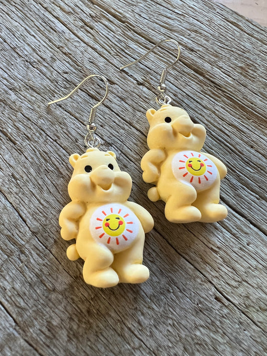 Pastel Yellow Bear Earrings