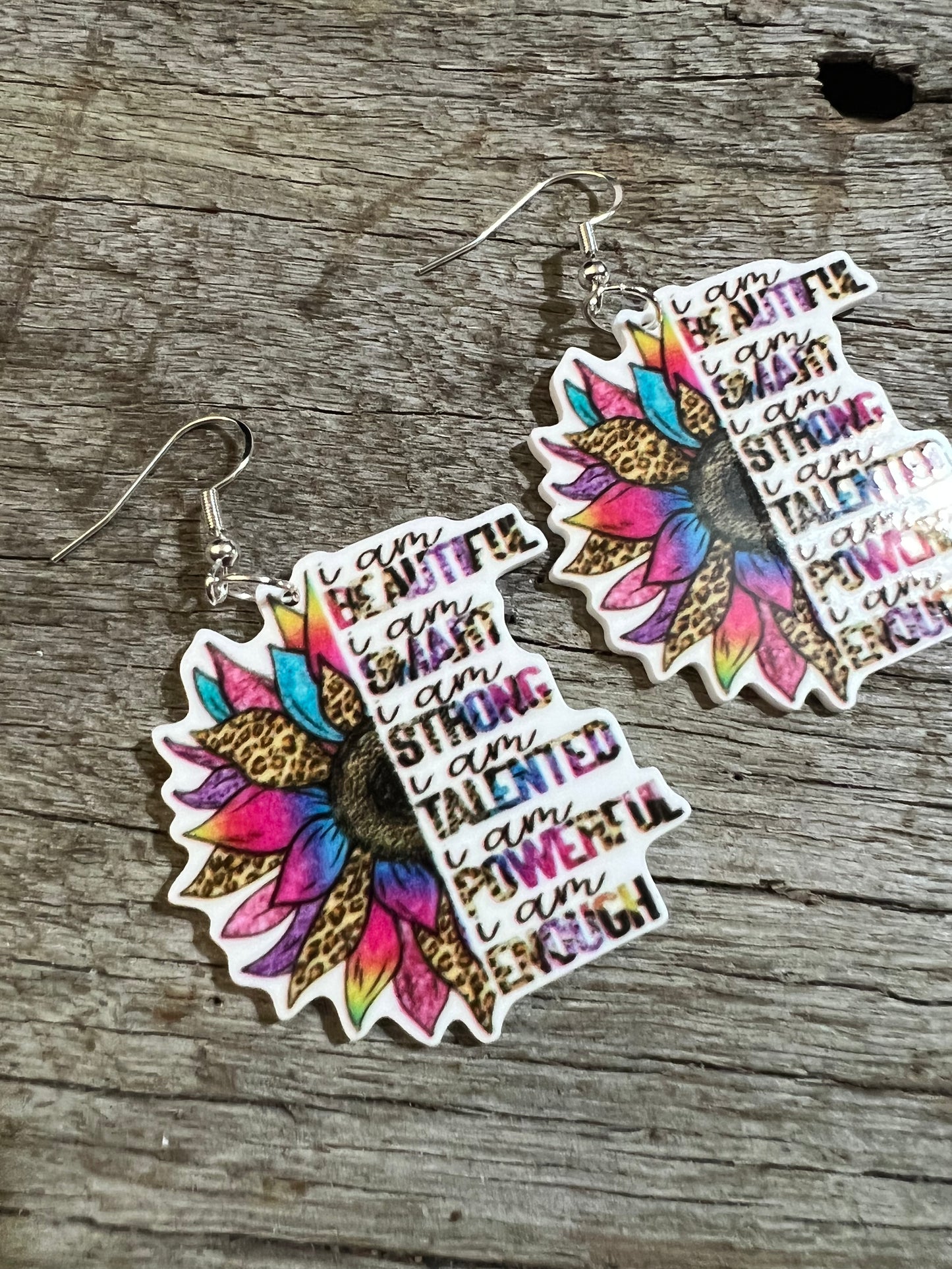 I Am Sunflower Resin Earrings