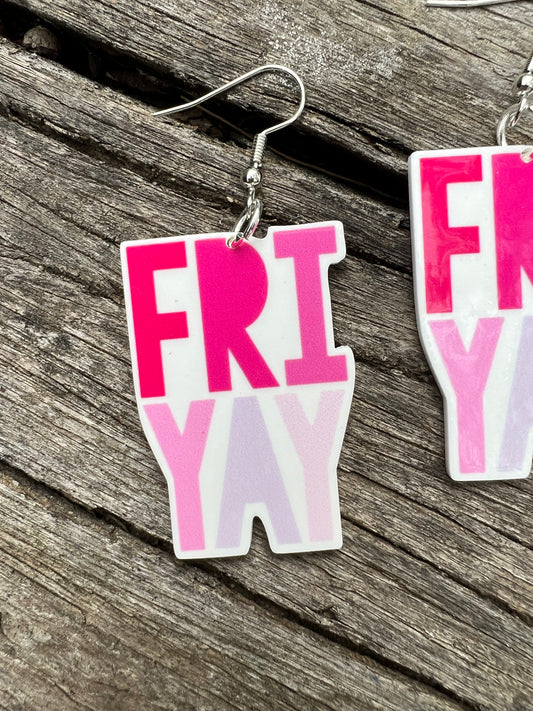 Fri-Yay Pink Earrings