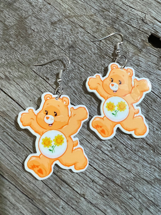 Sunflower Bear Plannar Earrings