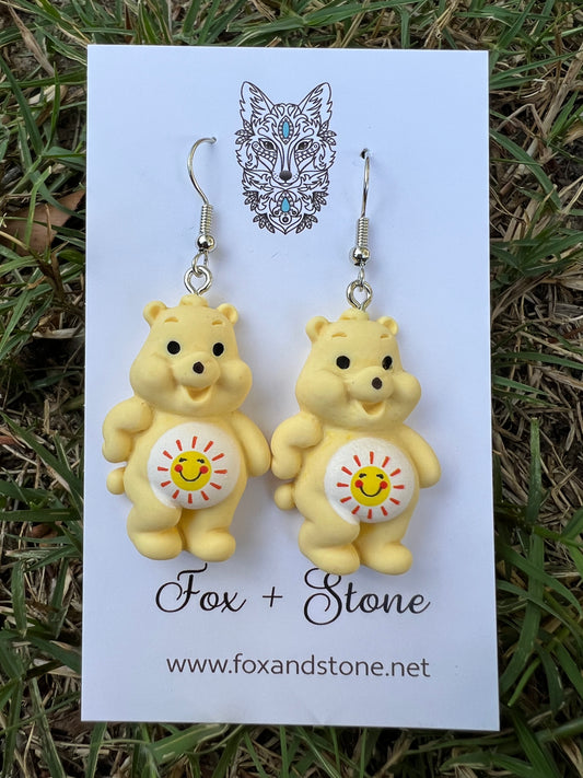 Pastel Yellow Bear Earrings