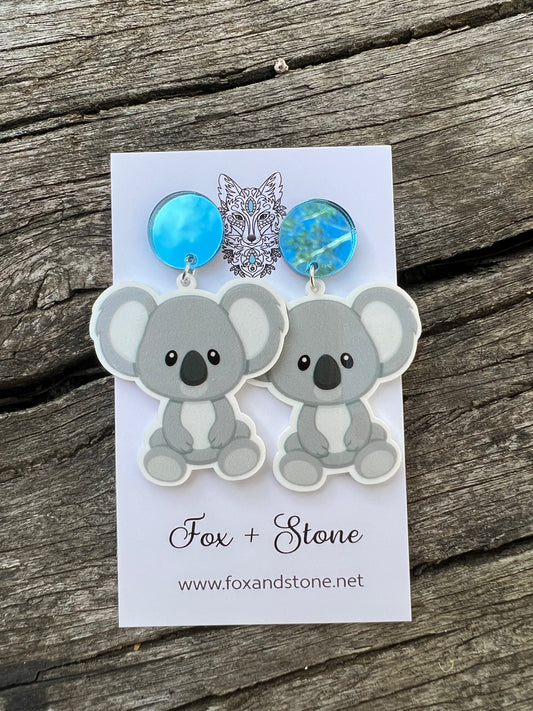 Australia Day Mirror Koala Earrings