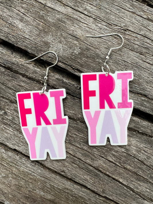 Fri-Yay Pink Earrings