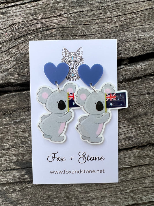 Australia Day Koala  Earrings