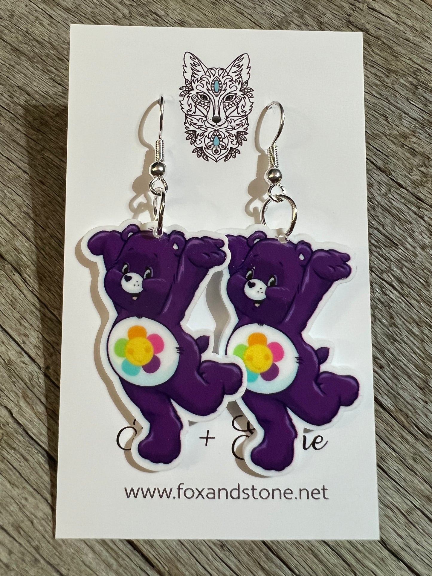 Purple Bear Plannar Earrings