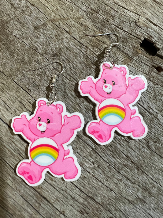Rainbow Cheer Bear Plannar Earrings
