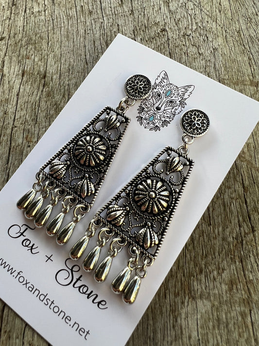 Lush Silver Drop Metal Dangles