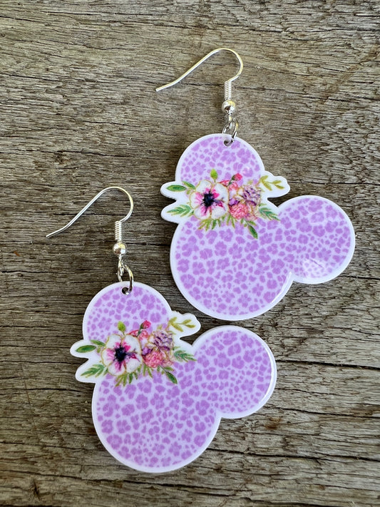 Purple Floral MM Earrings