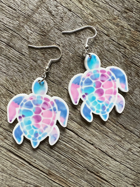 Ocean Turtle Confetti Earrings