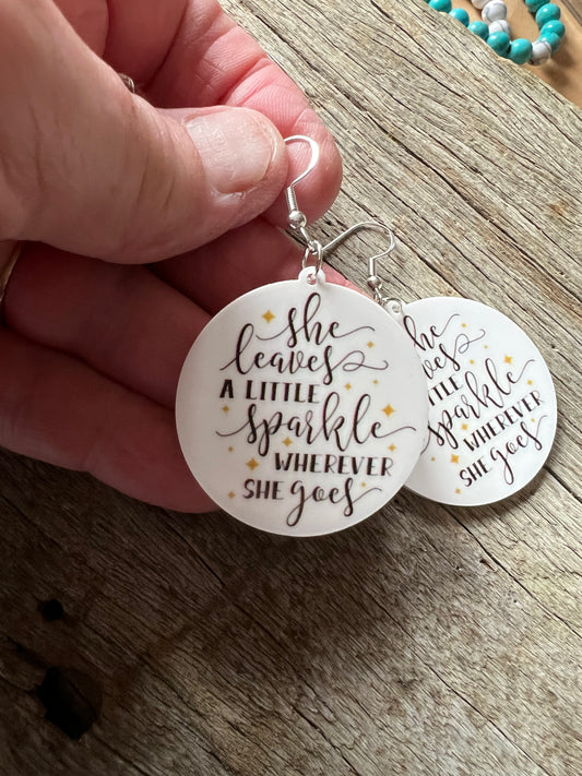 She Leaves Sparkles Resin Earrings