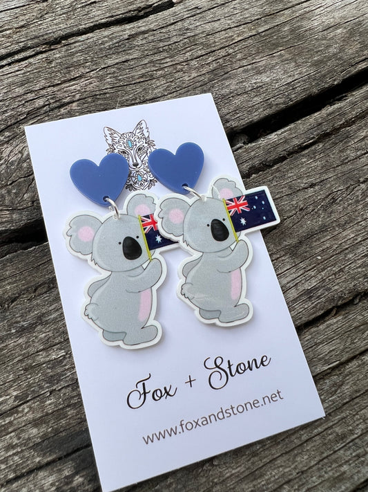 Australia Day Koala  Earrings