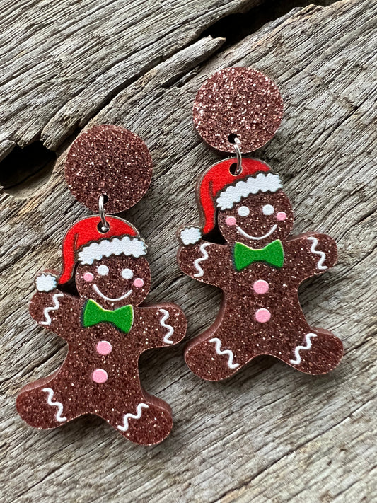 Christmas Gingerbread Man Earrings