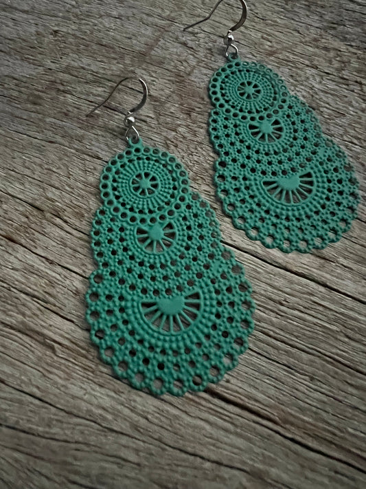 Stunning Seafoam Metal Dangles