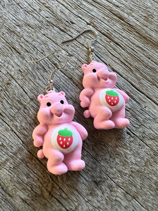 Pretty Pink Bear Earrings