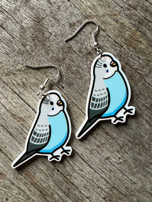 Beautiful Budgie Bird Earrings