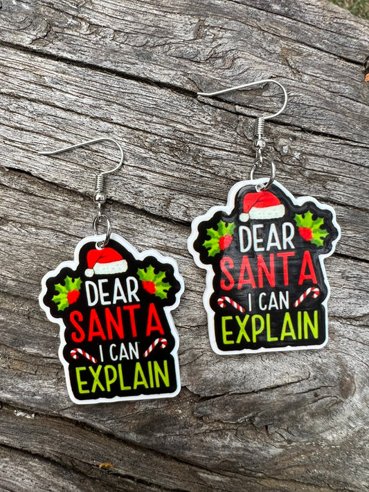 Dear Santa I Can Explain Earrings