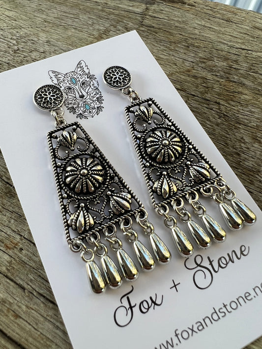Lush Silver Drop Metal Dangles