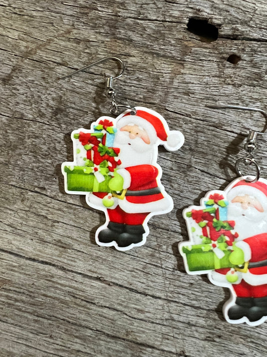 Here Comes Santa Claus Earrings