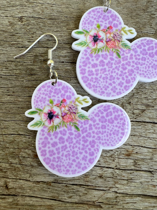 Purple Floral MM Earrings