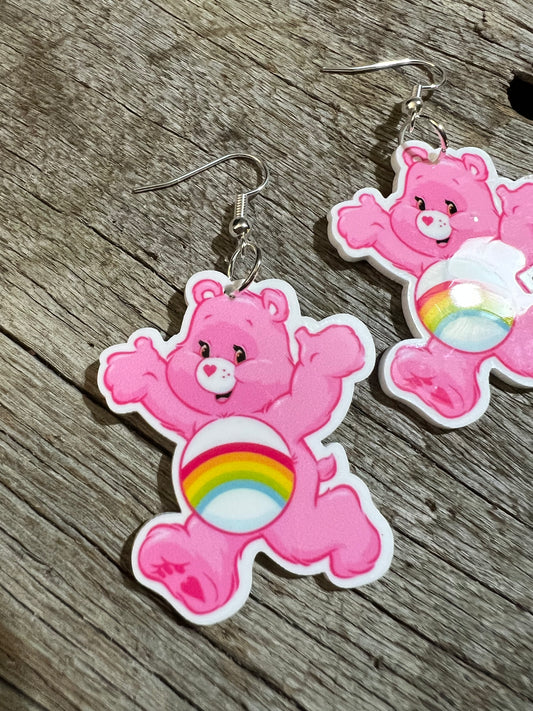 Rainbow Cheer Bear Plannar Earrings