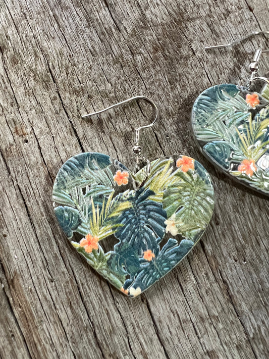 Fern and Hearts Earrings