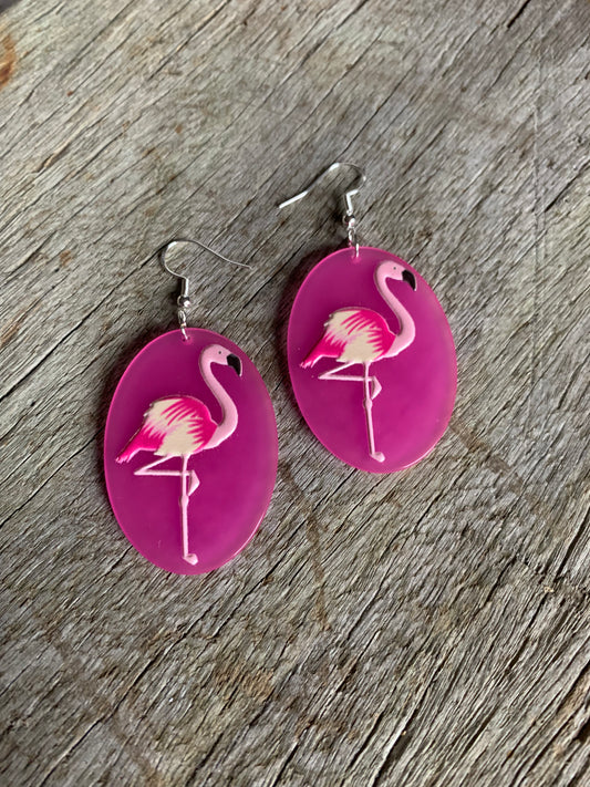 Pretty Pink Flamingo Earrings