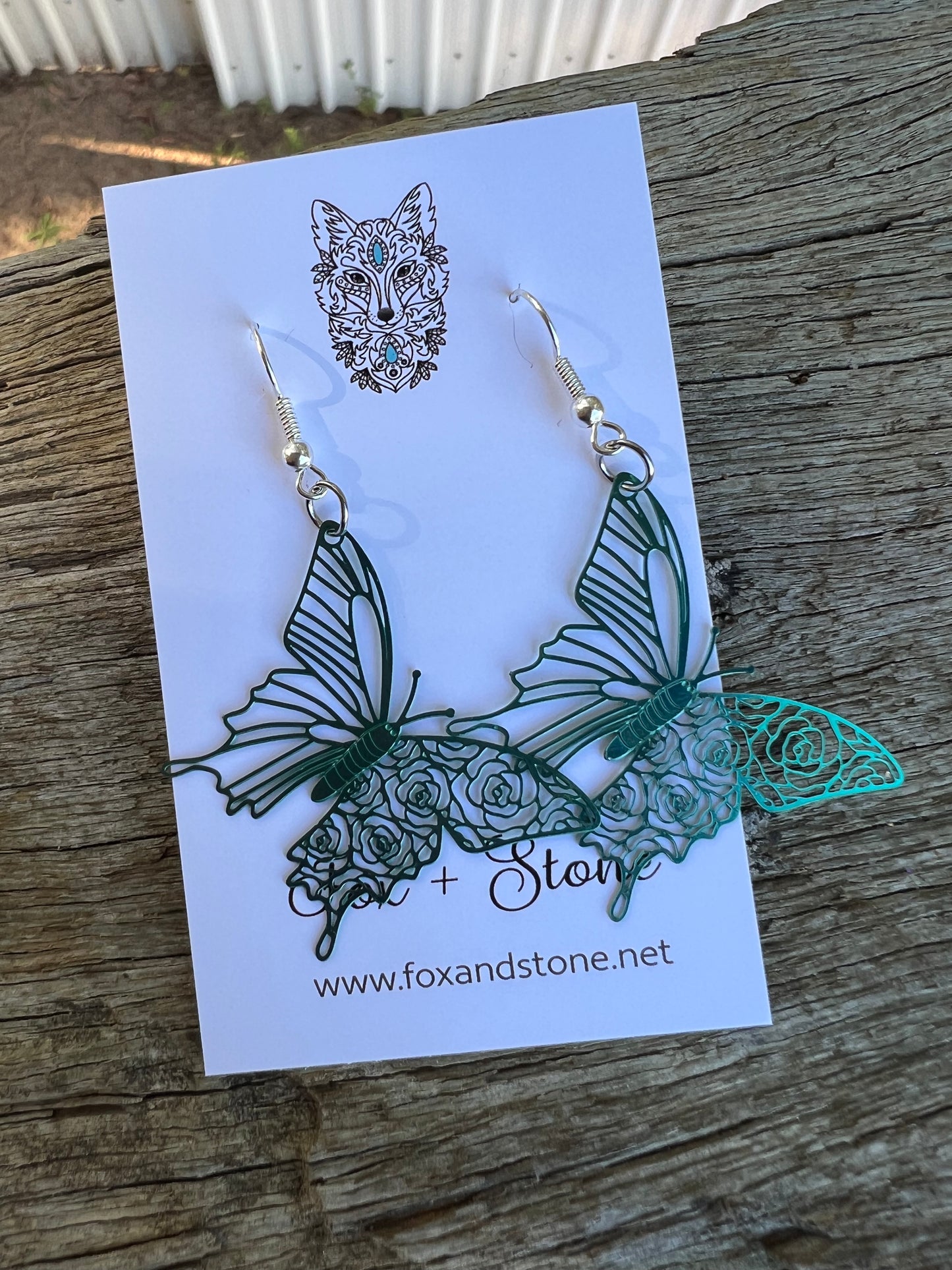 Esmeralda Butterfly Filigree Earrings