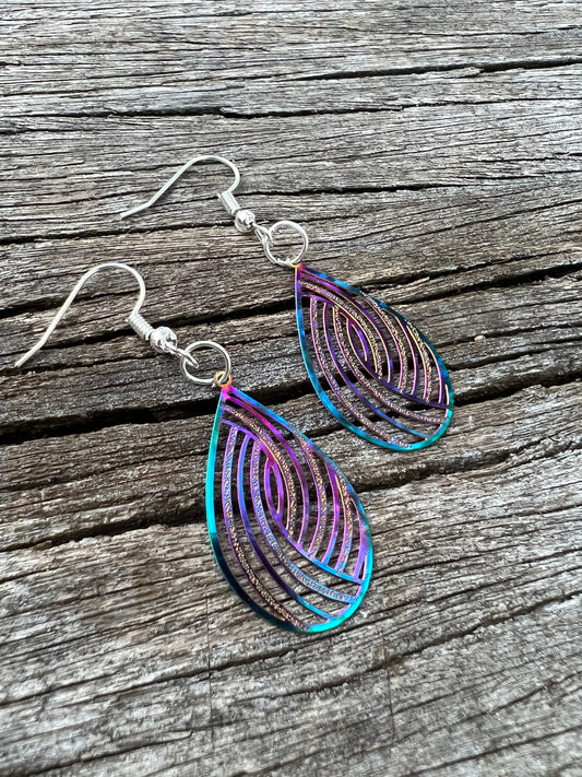 Amelia Iridescent Filigree Earrings