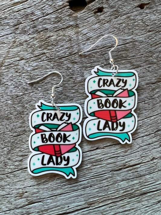 Crazy Book Lady Earrings