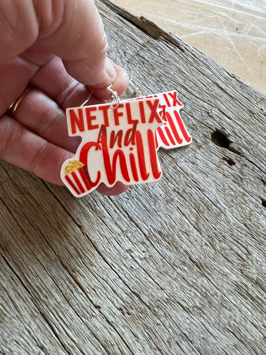 Netflix and Chill Resin Earrings