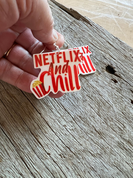 Netflix and Chill Resin Earrings