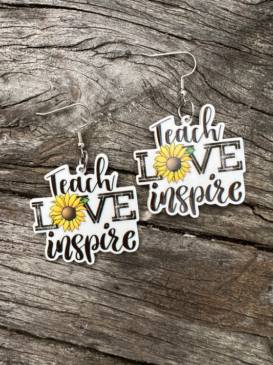 Beautiful Sunflower Teacher Earrings