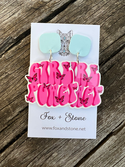 Girl Power Butterfly Earrings