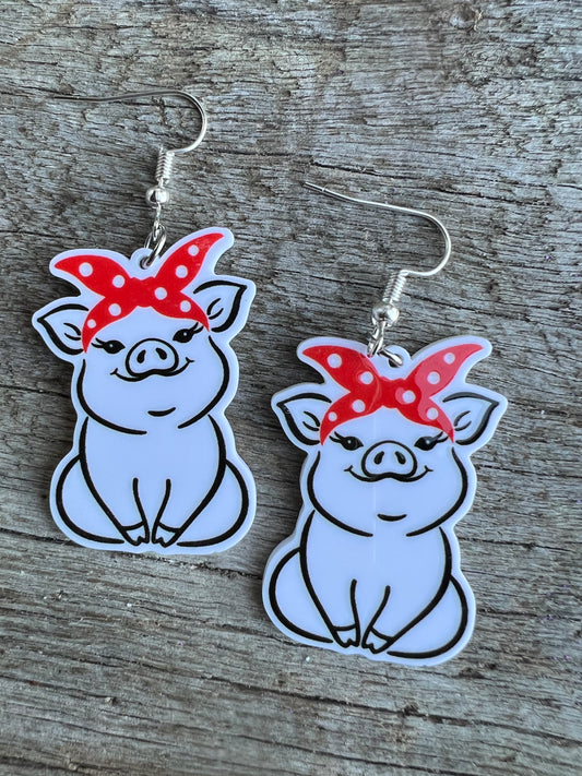 Pretty Piggy Bandana Earrings
