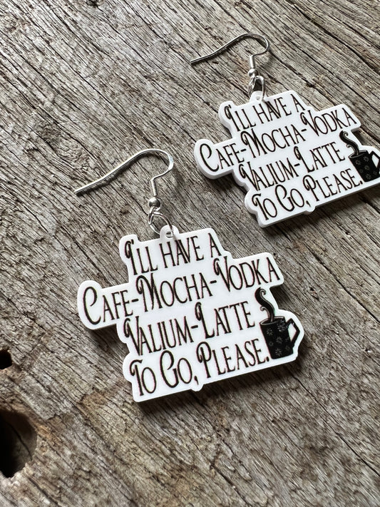 Cafe Mocha Vodka Resin Earrings