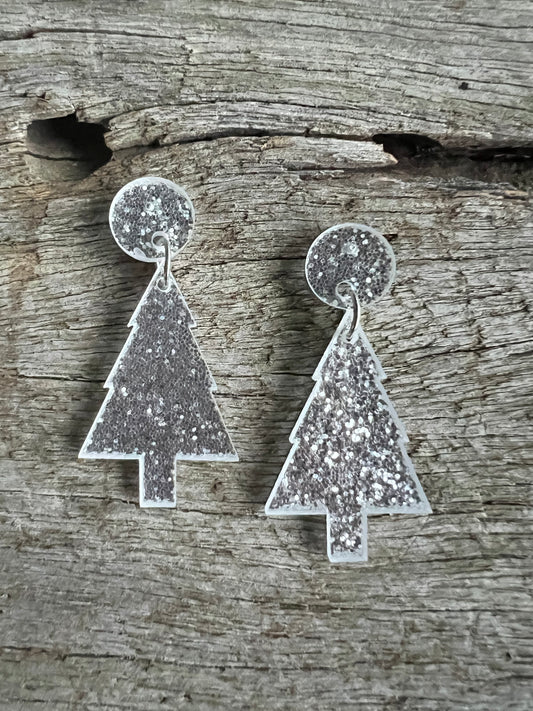 Silver Tree Christmas Dangles