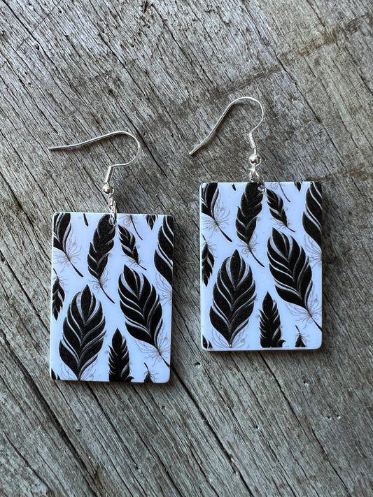 Black Fern Earrings