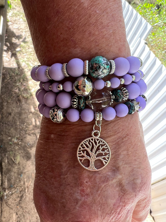 Lilac Boho Bracelet Stack